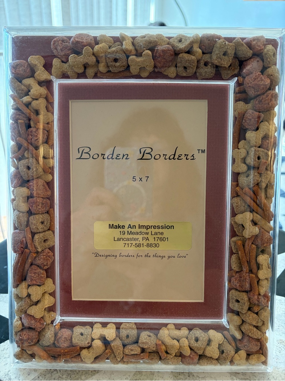 Pet Treat Border Picture Frame - Brown & Tan for 5x7 Photo